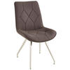 STUHL Webstoff Edelstahlfarben, Dunkelbraun  - Edelstahlfarben/Dunkelbraun, Design, Textil/Metall (51/89/66cm) - Novel