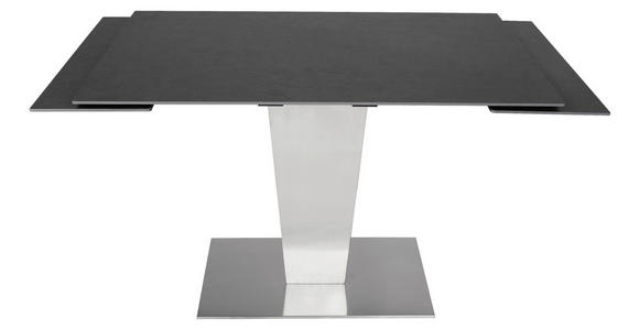 ESSTISCH Anthrazit, Edelstahlfarben rechteckig  ausziehbar  - Edelstahlfarben/Anthrazit, Design, Keramik/Metall (120-179/80/76cm) - Novel