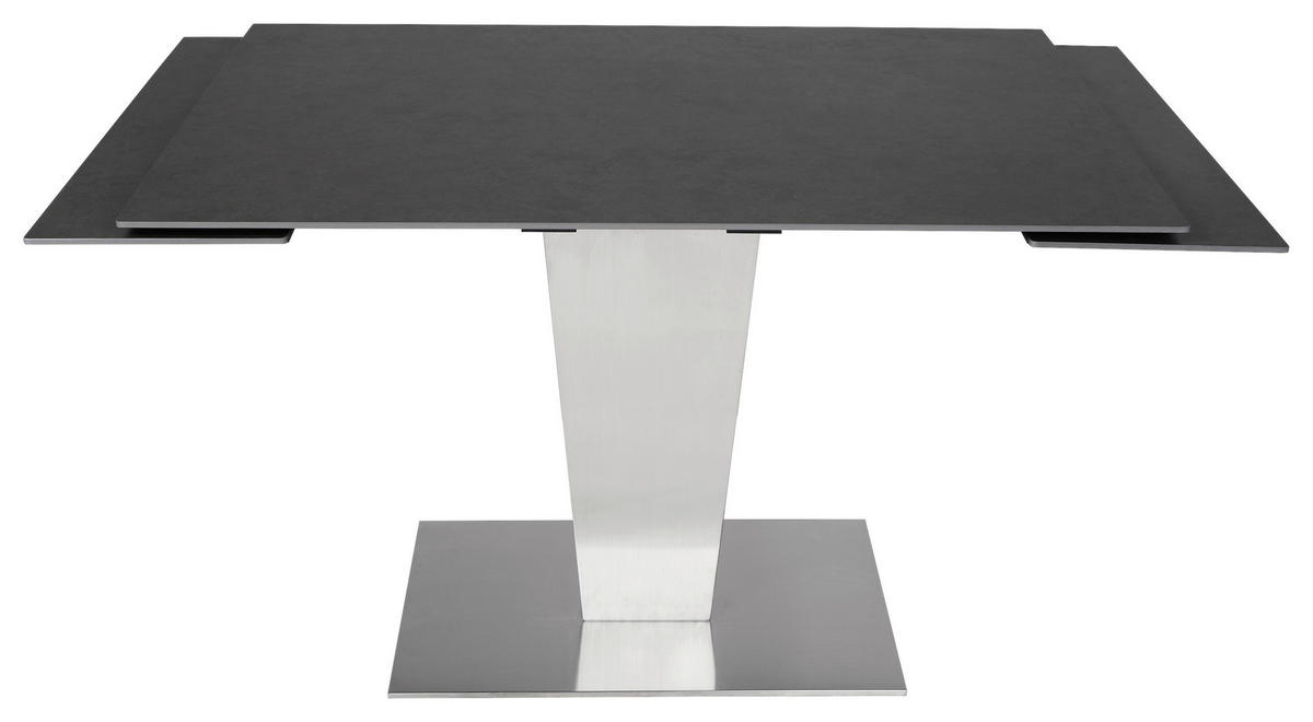 ESSTISCH Anthrazit, Edelstahlfarben rechteckig  ausziehbar  - Edelstahlfarben/Anthrazit, Design, Keramik/Metall (120-179/80/76cm) - Novel