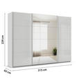SCHWEBETÜRENSCHRANK  in Seidengrau  - Seidengrau/Alufarben, KONVENTIONELL, Glas/Holzwerkstoff (315/229/62cm) - Xora