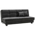 SCHLAFSOFA Mikrovelours Schwarz  - Schwarz, KONVENTIONELL, Textil/Metall (185/85/100cm) - Carryhome