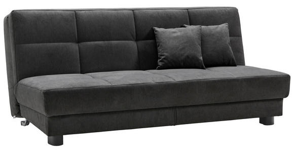 SCHLAFSOFA Mikrovelours Schwarz  - Schwarz, KONVENTIONELL, Textil/Metall (185/85/100cm) - Carryhome