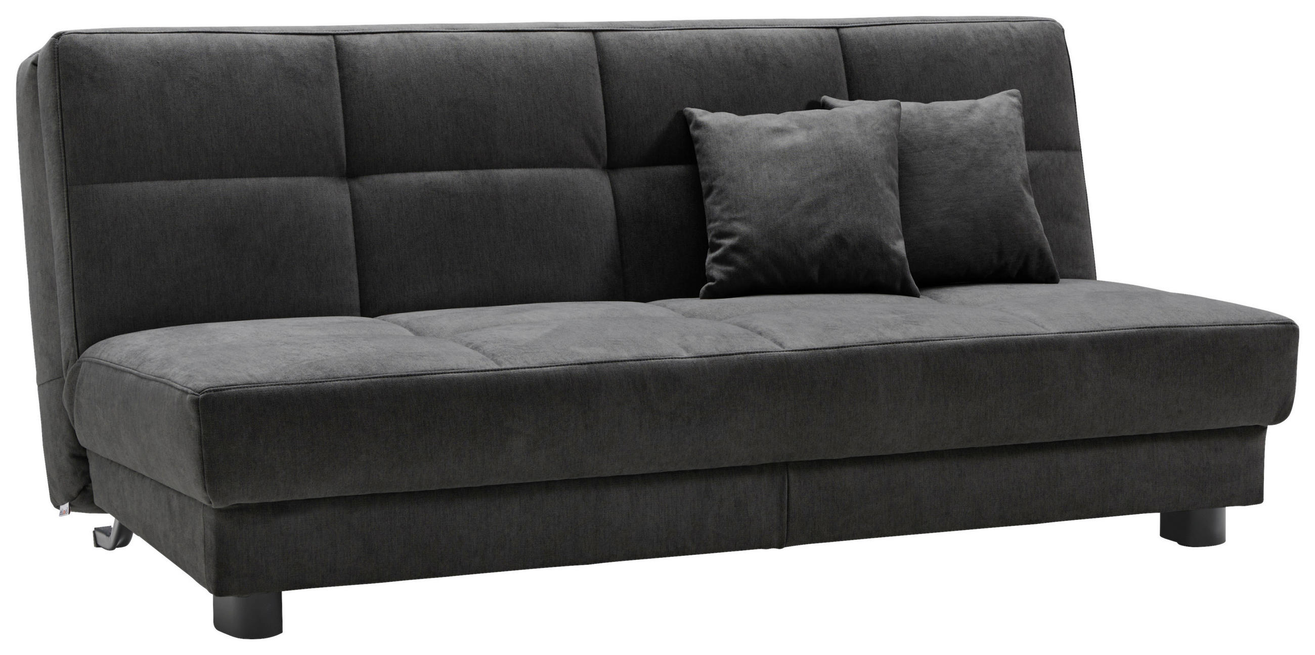 SCHLAFSOFA Mikrovelours Schwarz  - Schwarz, KONVENTIONELL, Textil/Metall (185/85/100cm) - Carryhome