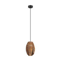 HÄNGELEUCHTE 18/110 cm    - Schwarz/Braun, Natur, Textil/Metall (18/110cm) - Eglo