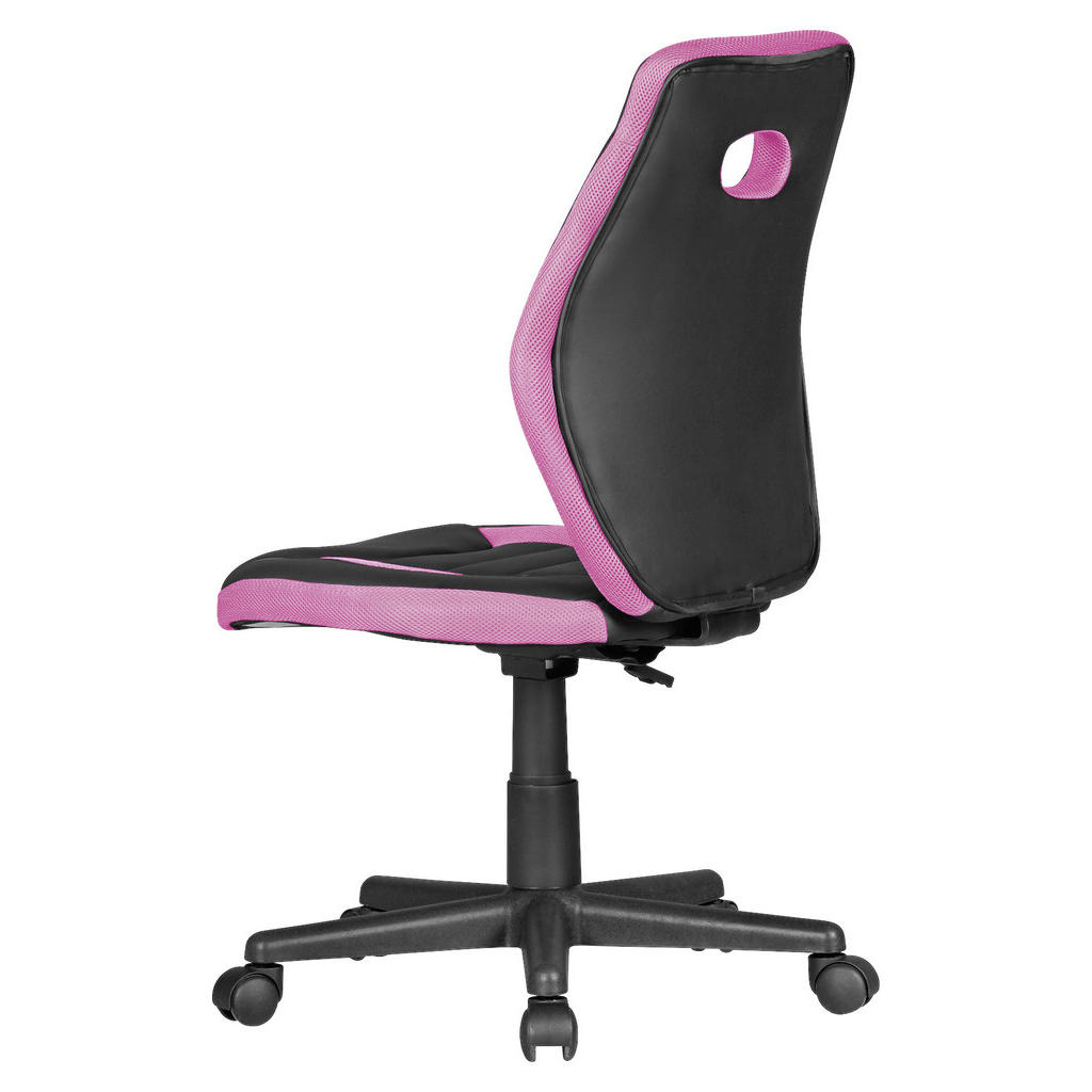 Thumbnail - Mid.you Jugenddrehstuhl Skyport Luan, Schwarz, Pink, Textil, Sternfuß, 63x91x63 cm, Wippfunktion, Wippmechanik ohne Härt...