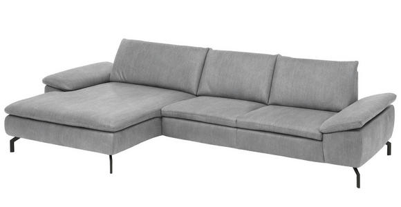 ECKSOFA in Mikrofaser Hellblau  - Schwarz/Hellblau, Design, Textil/Metall (181/341cm) - Dieter Knoll