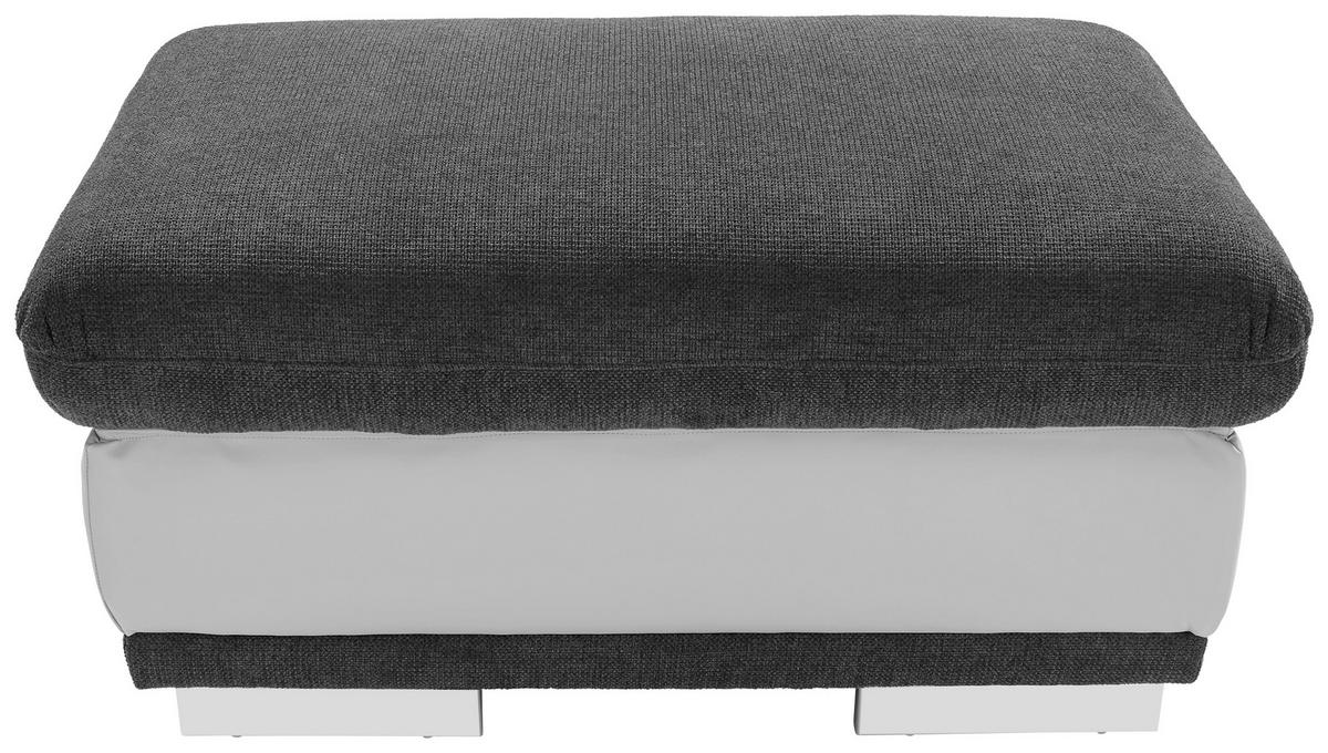HOCKER in Textil Anthrazit, Hellgrau  - Chromfarben/Anthrazit, KONVENTIONELL, Textil/Metall (97/47/67cm) - MID.YOU