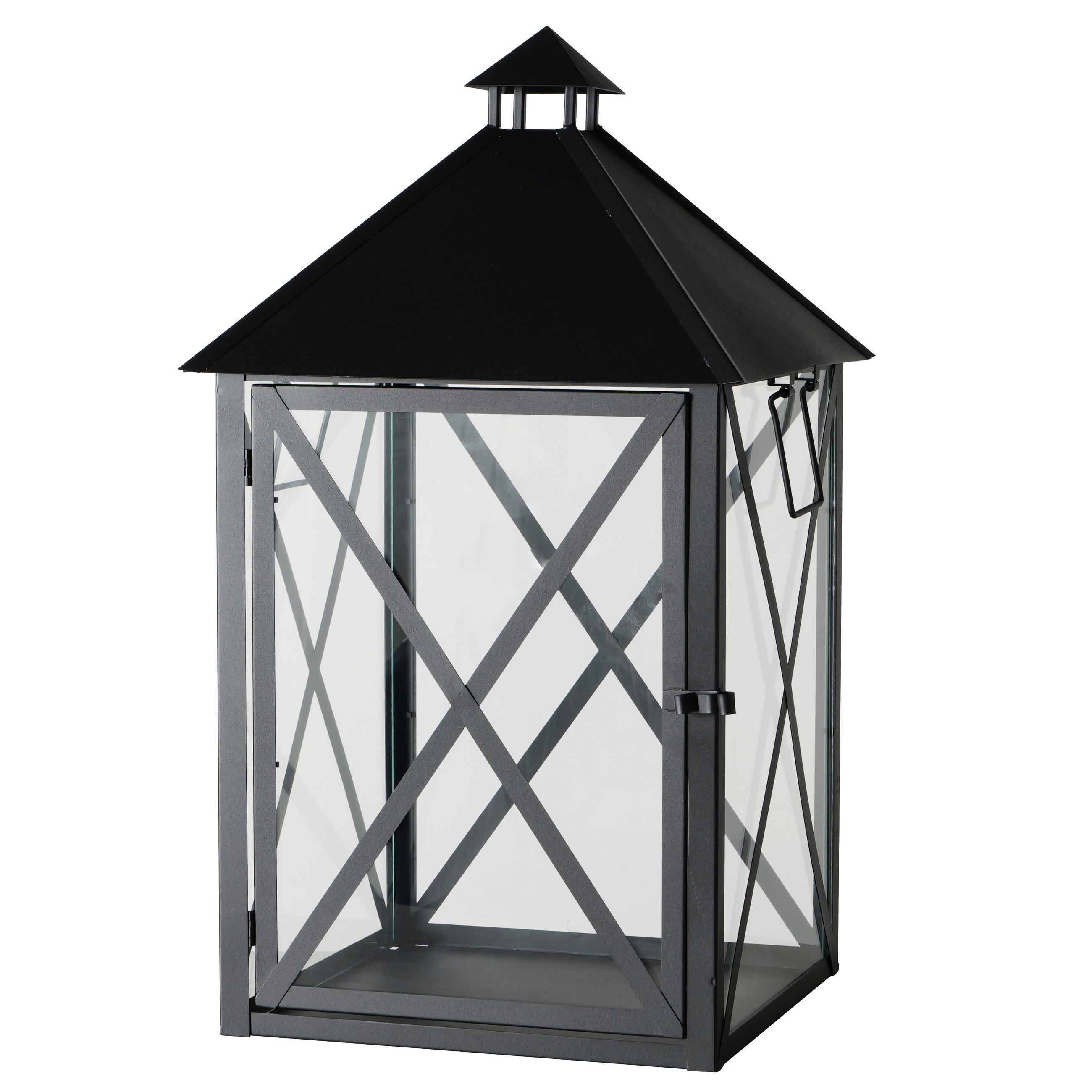 LATERNE - Schwarz, LIFESTYLE, Glas/Metall (48,5/48,5/88cm)