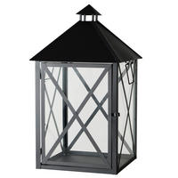 LATERNE - Schwarz, LIFESTYLE, Glas/Metall (48,5/48,5/88cm)