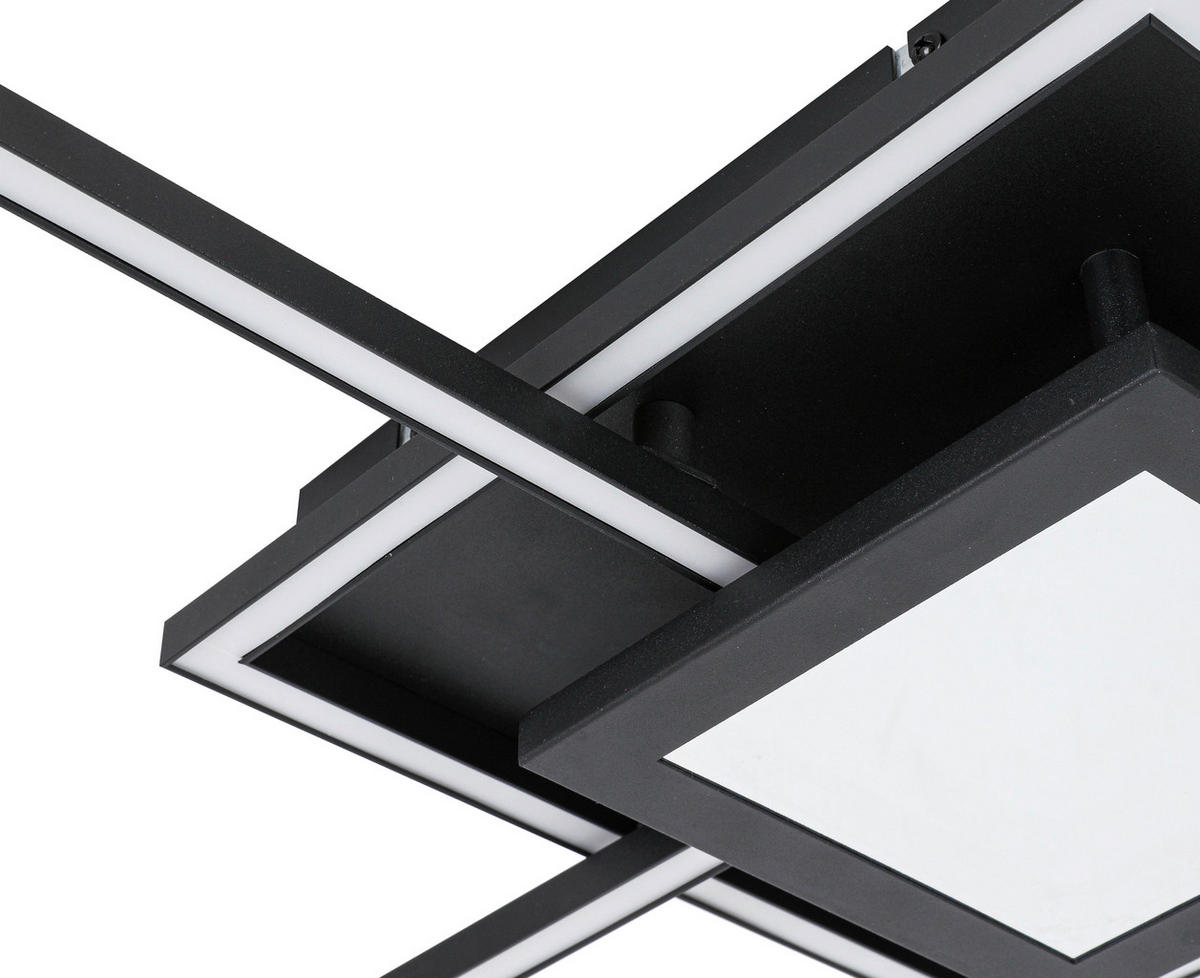 LED-DECKENLEUCHTE Texas 82/39,6/8,5 cm   - Schwarz, Design, Kunststoff/Metall (82/39,6/8,5cm) - Novel