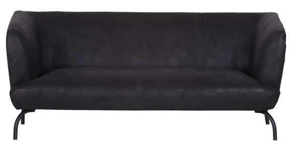 3-SITZER-SOFA  in Mikrofaser Anthrazit, Braun  - Anthrazit/Schwarz, KONVENTIONELL, Textil/Metall (185/79/85cm) - Carryhome