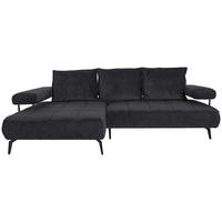 ECKSOFA in Webstoff Schwarz  - Schwarz, Design, Textil/Metall (180/266cm) - Welnova