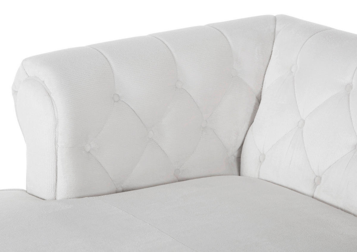 ECKSOFA in Plüsch Weiß  160/260 cm  - Dunkelbraun/Weiß, Design, Holz/Textil (160/260cm) - MID.YOU