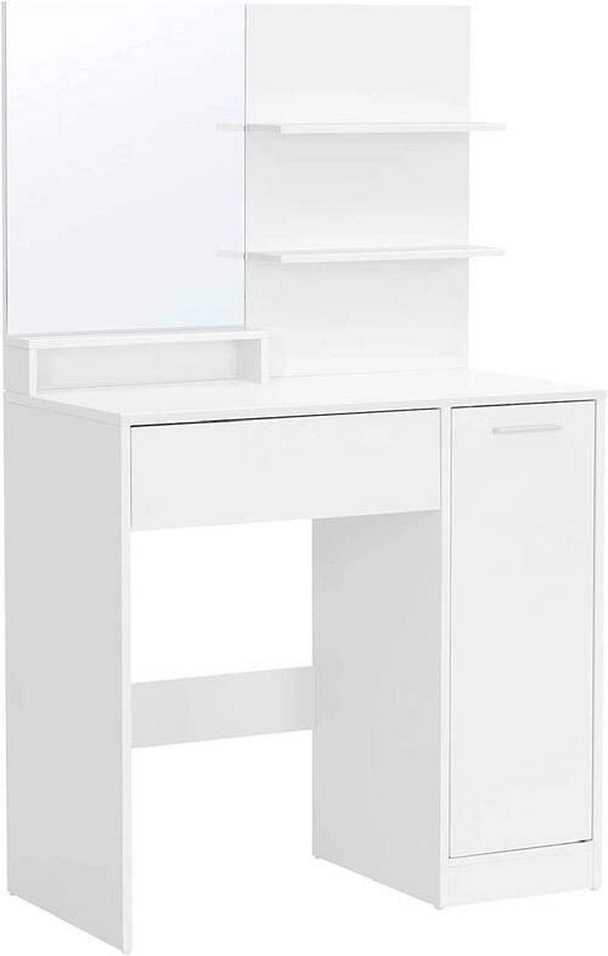 SCHMINKTISCH in Weiß  - Alufarben/Weiß, Trend, Glas/Holzwerkstoff (80/40/132cm) - Boxxx
