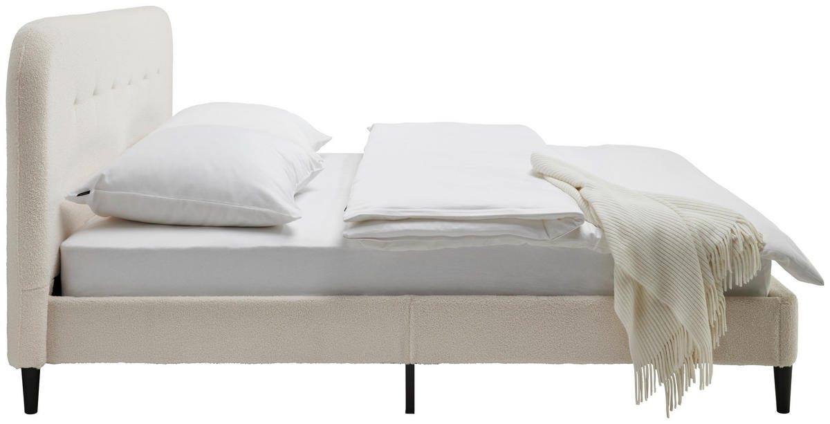 ČALÚNENÁ POSTEĽ, 180/200 cm, biela - čierna/biela, Modern, drevo/plast (180/200cm) - Livetastic