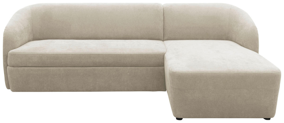 ECKSCHLAFSOFA  100 033 Creme Webstoff  - Taupe/Creme, MODERN, Kunststoff/Textil (230/148-204cm) - Livetastic