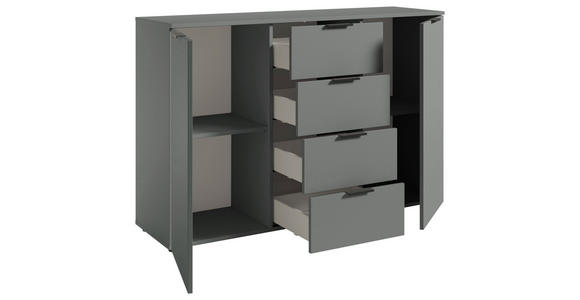 SIDEBOARD in 135/90/40 cm - Salbeigrün/Schwarz, Basics, Holzwerkstoff/Kunststoff (135/90/40cm) - Carryhome
