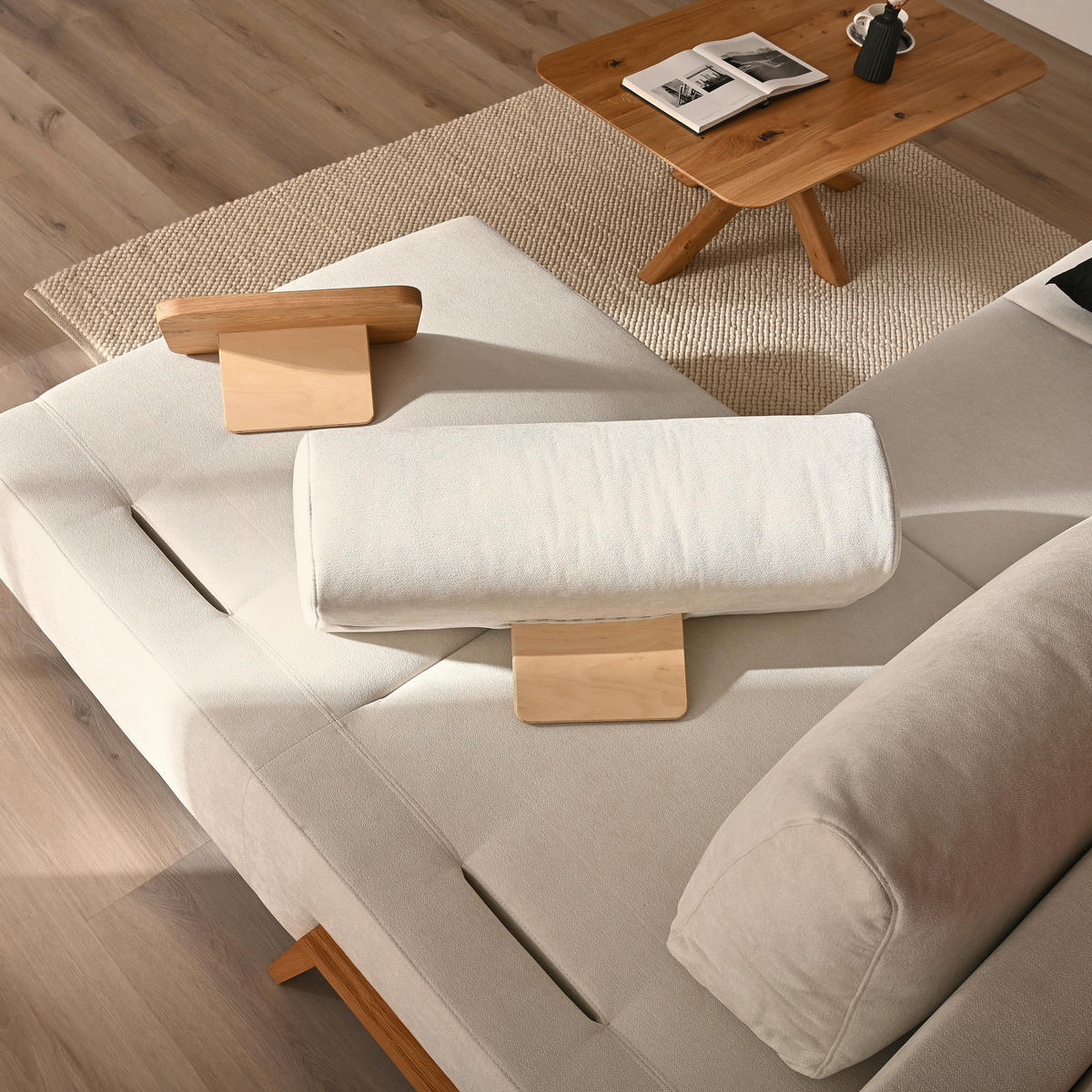 ROHOVÁ SEDAČKA, textil,  - přírodní barvy, Natur, dřevo/textil (287/183cm) - Niels Andersson