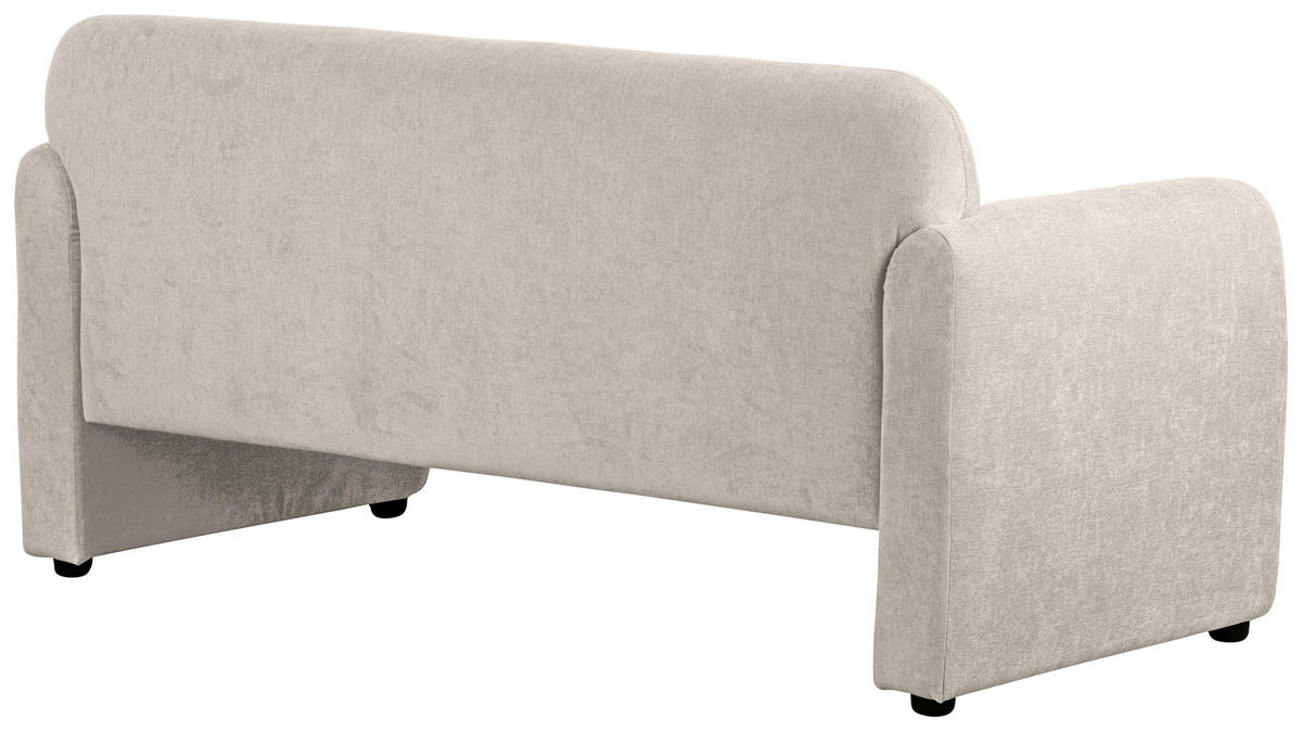 2-SITZER-SOFA Samt Creme  - Creme/Schwarz, Design, Holz/Kunststoff (148/83/76cm) - MID.YOU