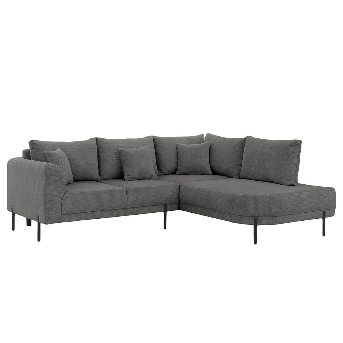 ECKSOFA Mauris Grau Chenille Rückenkissen  - Schwarz/Grau, Design, Kunststoff/Textil (233/200cm) - Livetastic
