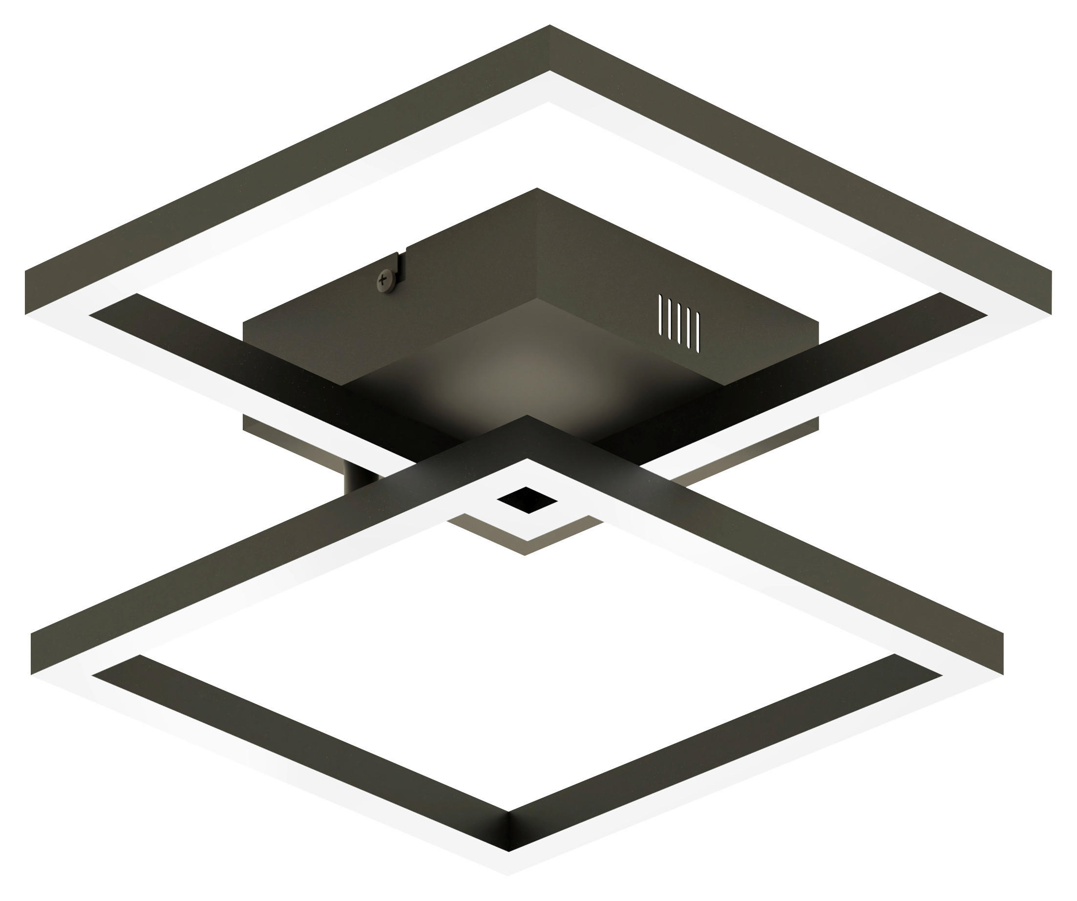 LED-DECKENLEUCHTE  Smart 44/7,8/44 cm   - Schwarz, Design, Metall (44/7,8/44cm) - Tint