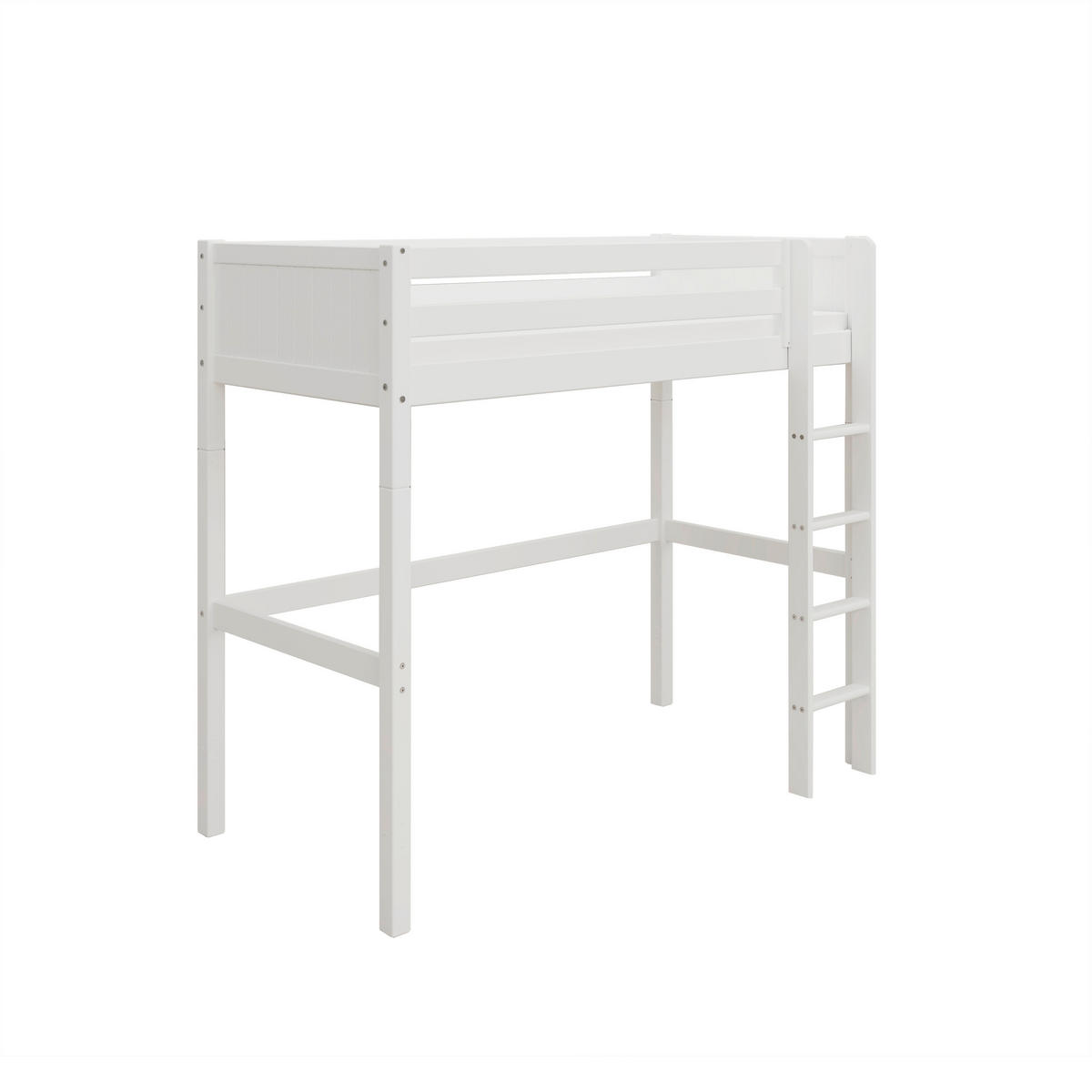 HOCHBETT 90/200 cm,  in Absturzsicherung, Leiter, Rollrost  - Weiß, MODERN, Holz (90/200cm) - Chameo