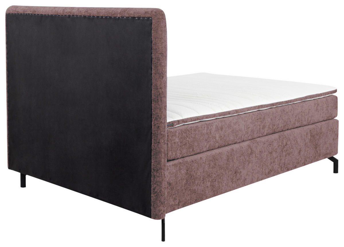 BOXSPRINGBETT 140/200 cm  in Altrosa  - Schwarz/Altrosa, Design, Textil/Metall (140/200cm) - Esposa