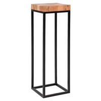 BEISTELLTISCH 30/30/97 cm Akazie massiv Akaziefarben quadratisch  - Schwarz/Akaziefarben, Design, Holz/Metall (30/30/97cm) - MID.YOU