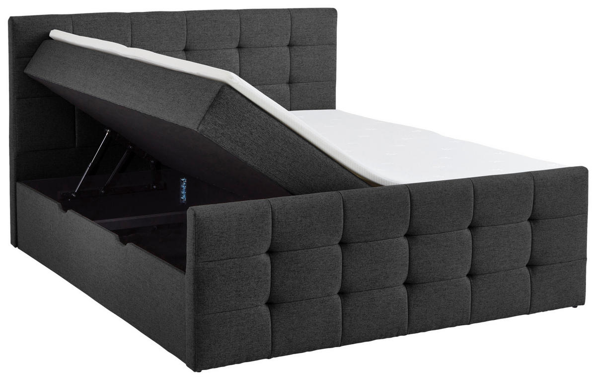 BOXBETT 180/200 cm  in Schwarz  - Schwarz, Basics, Textil (180/200cm) - Boxxx
