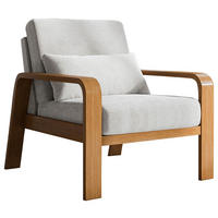 FERNSEHSESSEL in Mikrofaser Hellgrau  - Eichefarben/Hellgrau, Konventionell, Holz/Textil (79/91/93cm) - Livetastic