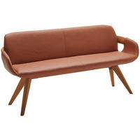 SITZBANK 182,5/86,5/58,5 cm  in Eichefarben, Cognac  - Eichefarben/Cognac, Natur, Leder/Holz (182,5/86,5/58,5cm) - Valnatura