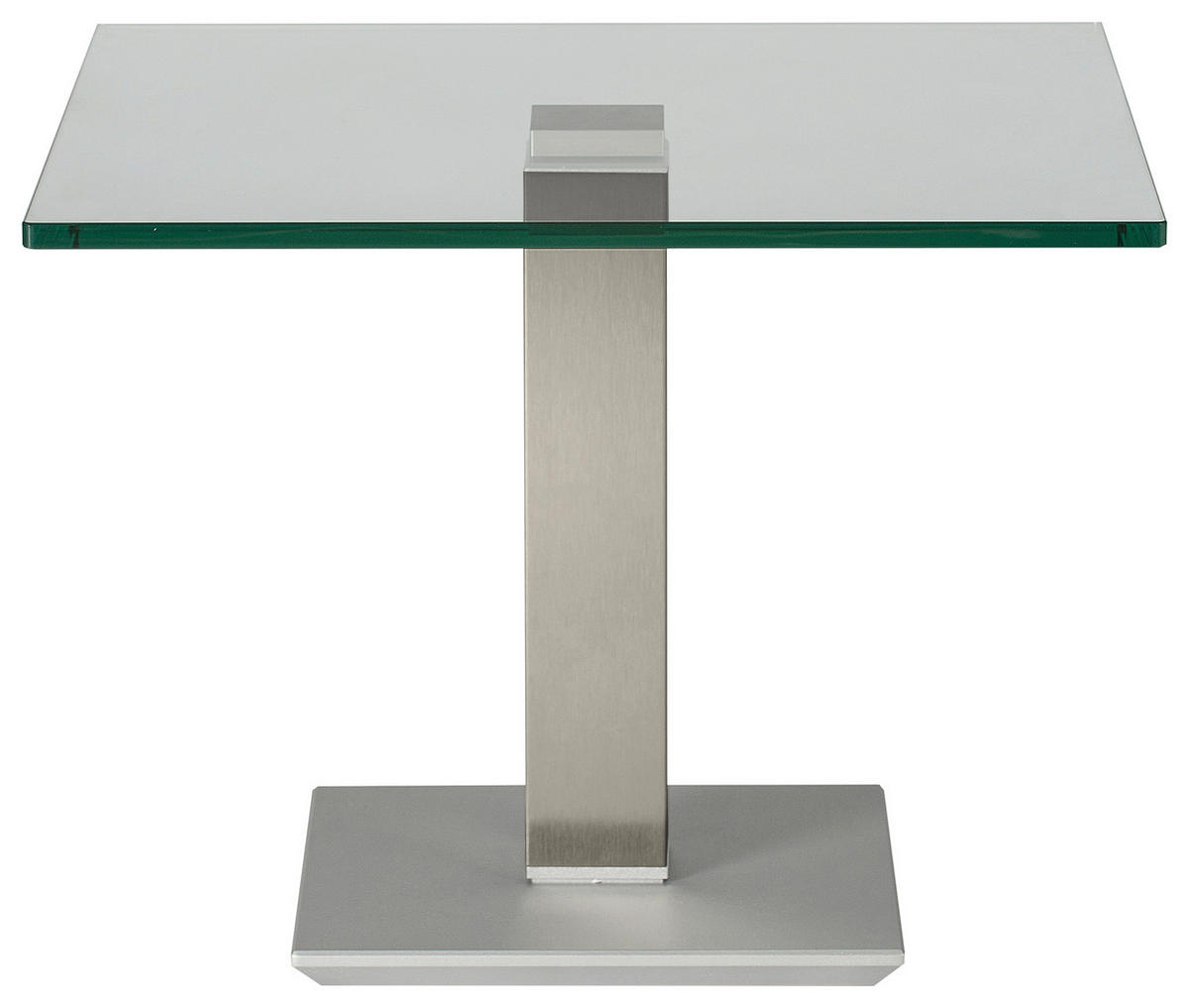 BEISTELLTISCH in Metall, Glas 60/60/46-65 cm  - Edelstahlfarben/Grau, Design, Glas/Kunststoff (60/60/46-65cm)