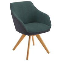 ARMLEHNSTUHL  in Flachgewebe  - Dunkelgrau/Eichefarben, Design, Holz/Textil (60/84/68cm) - Koinor