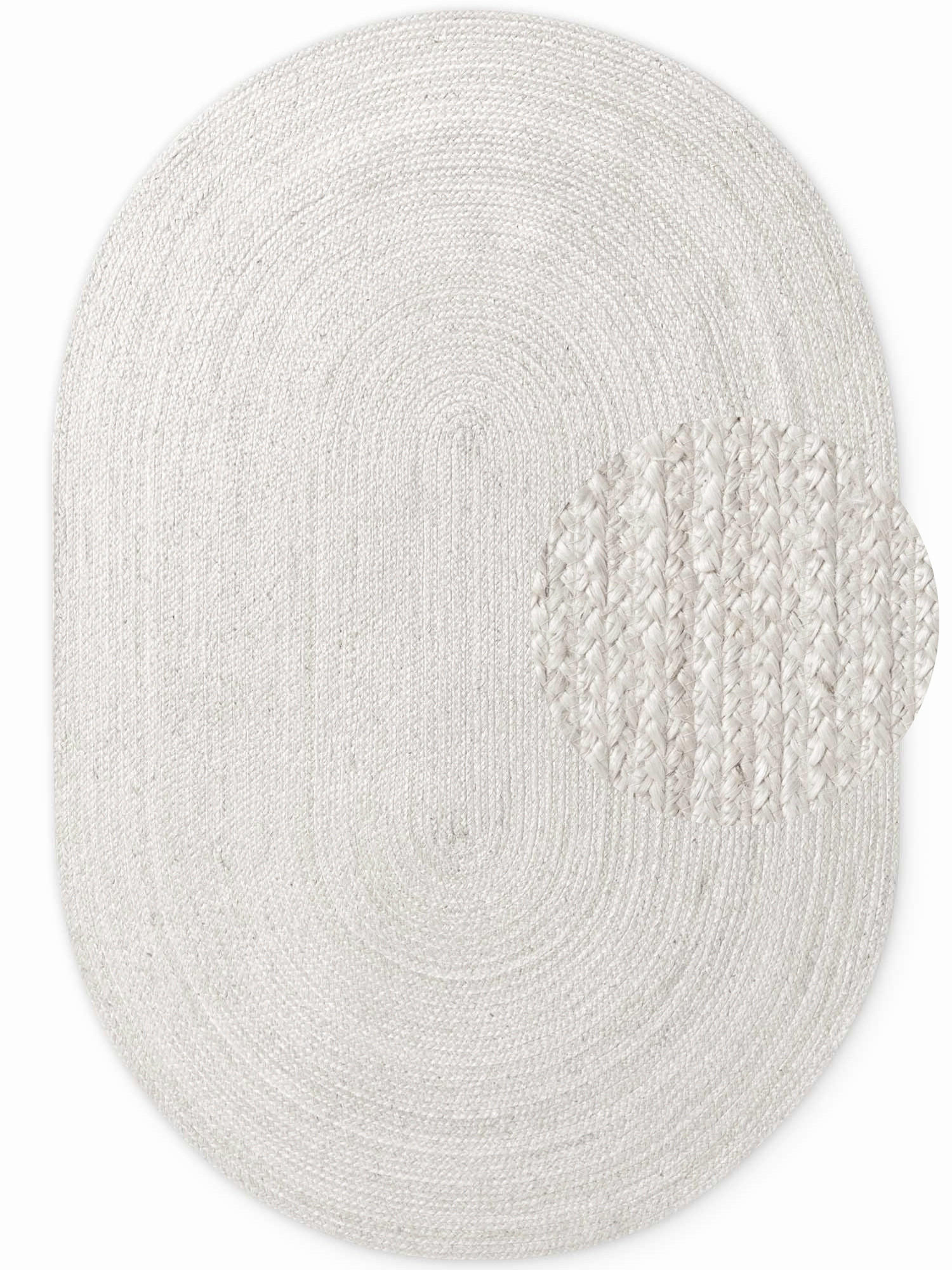 JUTETEPPICH 160/230 cm Jute Braided Weiß  - Weiß, Basics, Textil (160/230cm) - Hanse Home