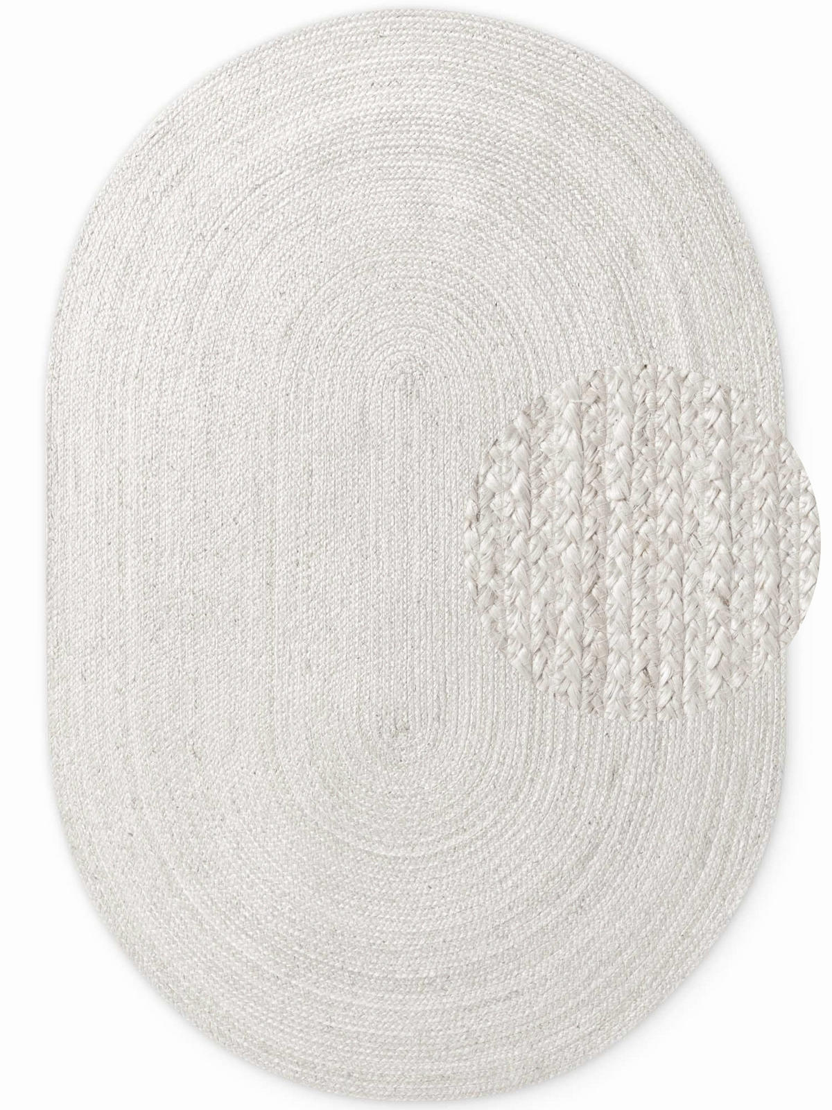 JUTETEPPICH 160/230 cm Jute Braided Weiß  - Weiß, Basics, Textil (160/230cm) - Hanse Home