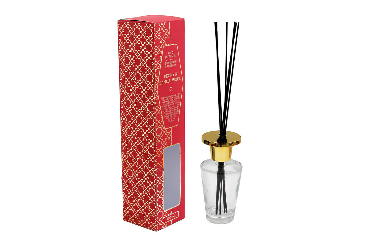 AROMATICKÉ TYČINKY  - červená, Basics, sklo (12,5/55,7/12,5cm)