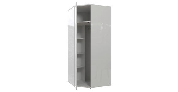 ECKKLEIDERSCHRANK 92/214/92 cm Weiß, Weiß Hochglanz  - Weiß Hochglanz/Weiß, Trend, Holzwerkstoff (92/214/92cm) - Carryhome