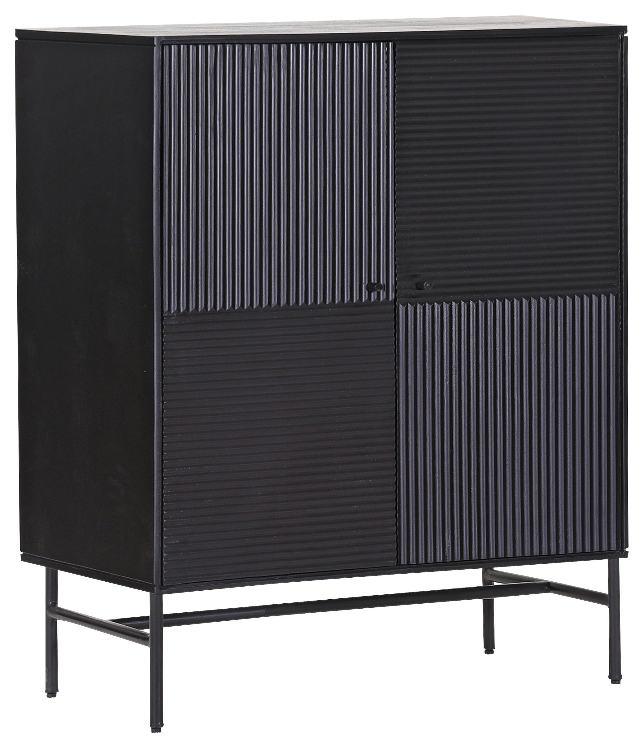 Landscape Highboard Schwarz 100x120x42 cm