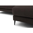 ECKSOFA  in Flachgewebe Braun  253/177 cm  - Schwarz/Braun, Design, Textil/Metall (253/177cm) - Dieter Knoll