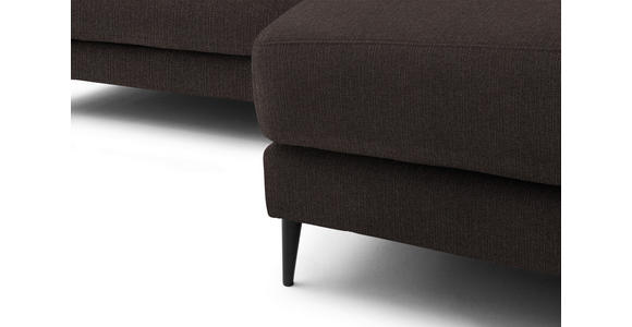 ECKSOFA  in Flachgewebe Braun  253/177 cm  - Schwarz/Braun, Design, Textil/Metall (253/177cm) - Dieter Knoll