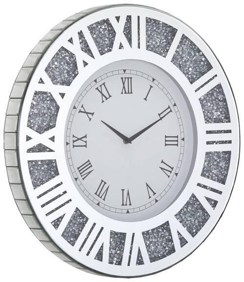 WANDUHR  Silberfarben  - Silberfarben, Trend, Glas/Holzwerkstoff (50/50/4,4cm) - Xora