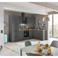 ECKKÜCHE 280/175 cm  in Graphitfarben  - Schwarz/Graphitfarben, Basics, Holzwerkstoff/Metall (280/175cm) - Carryhome