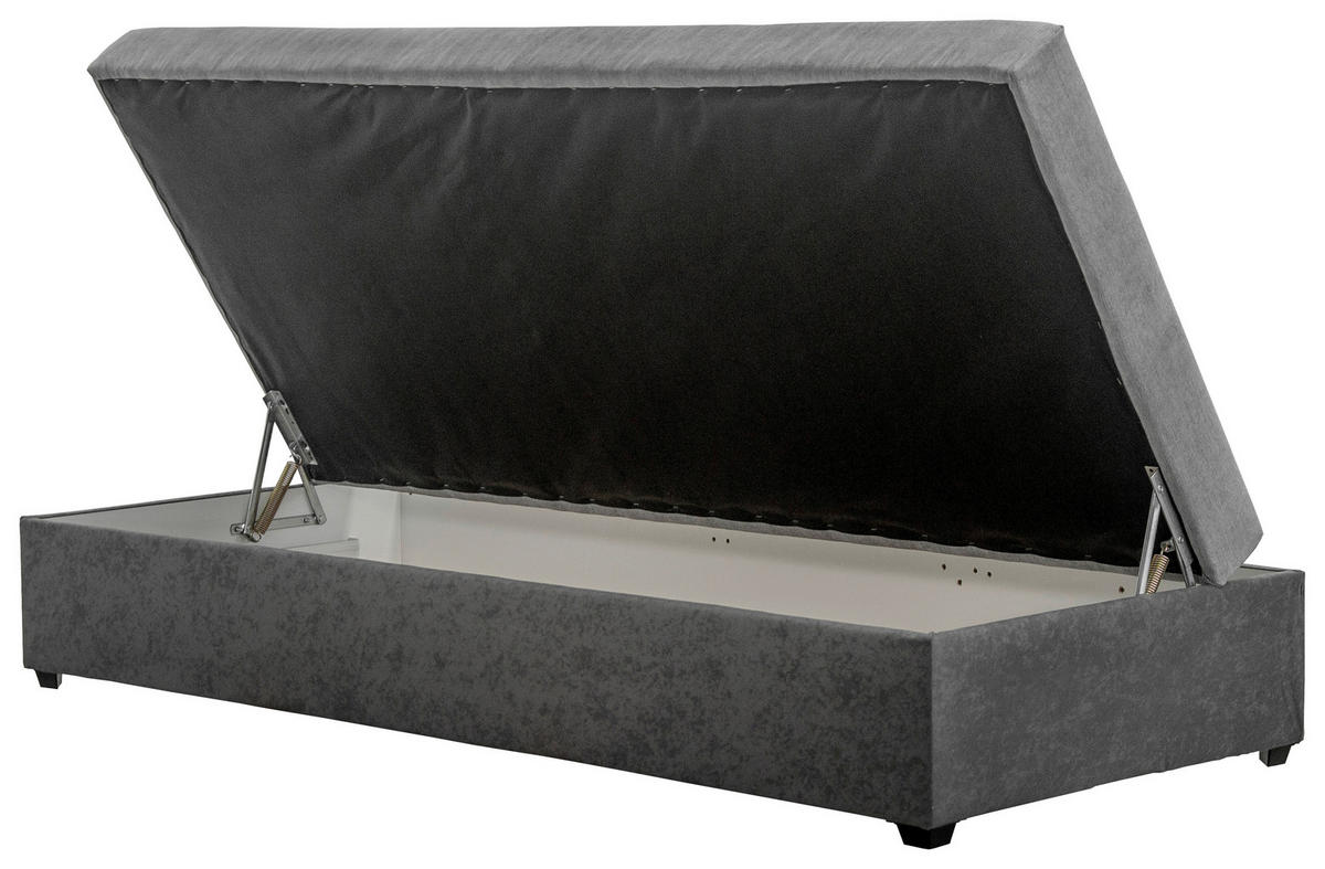 LEŽADLO, textil, 90/47/200 cm - čierna/sivá, Modern, textil (90/47/200cm) - Blanar