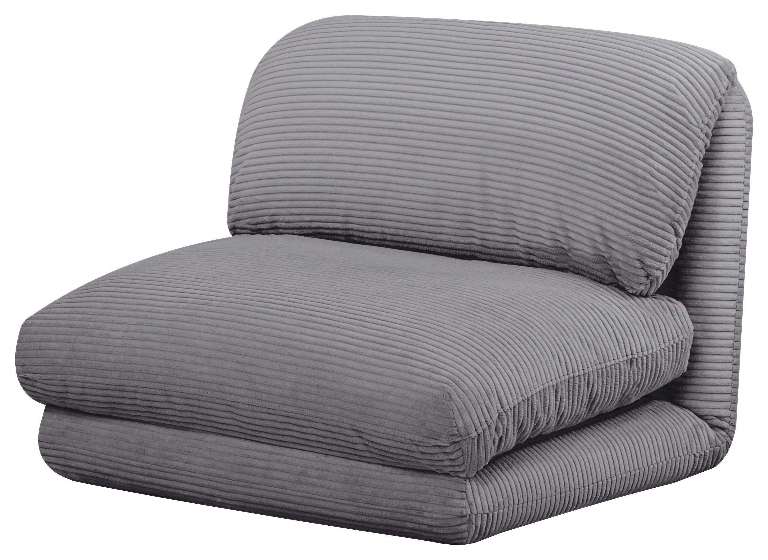 SCHLAFSESSEL Cord Hellgrau    - Hellgrau, Design, Textil/Metall (82/58/78cm) - Livetastic