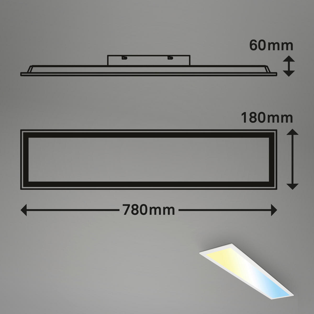 LED PANEL - bela, Trendi, plastika (78/18/6,5cm)