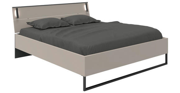 BETT 180/200 cm  in Graphitfarben, Sahara  - Schwarz/Graphitfarben, Design, Holzwerkstoff/Metall (180/200cm) - Carryhome