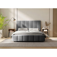 POLSTERBETT Lattenrost, Bettkasten 140/200 cm  in Anthrazit  - Anthrazit/Schwarz, Design, Holz/Kunststoff (140/200cm) - Boxxx