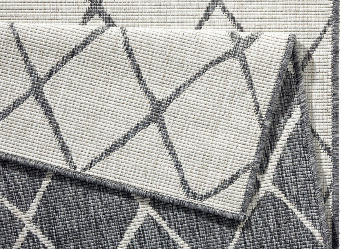 OUTDOORTEPPICH 80/150 cm Twin Creme, Grau  - Creme/Grau, Design, Kunststoff (80/150cm)