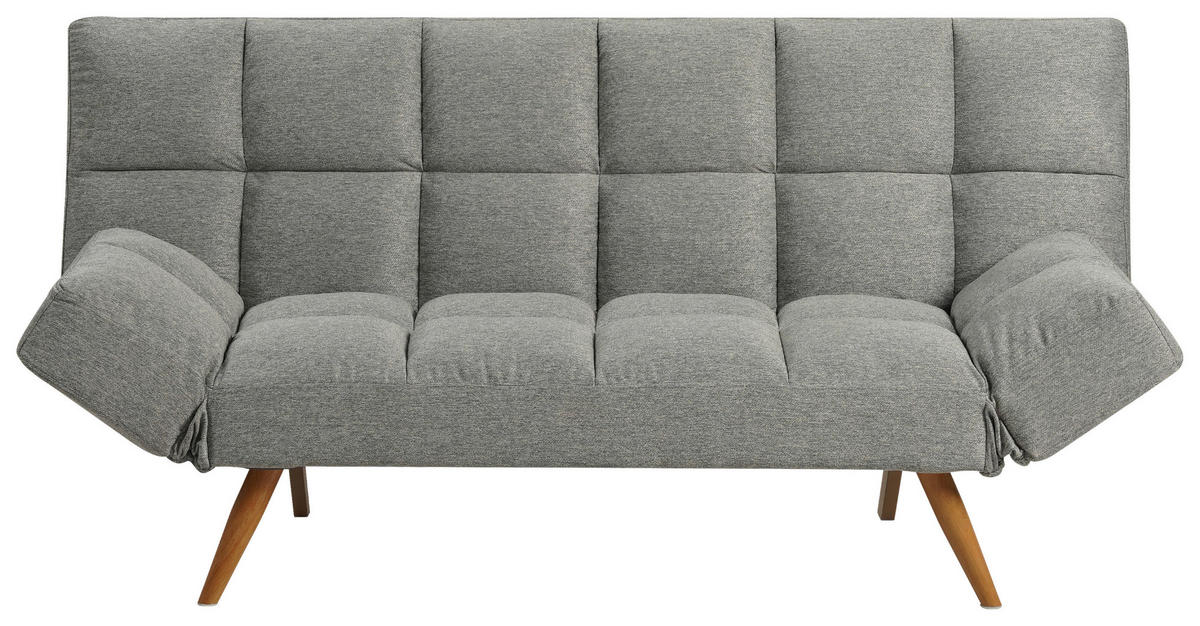 SCHLAFSOFA in Textil Hellgrau  - Hellgrau/Naturfarben, Design, Textil/Metall (182/87/82cm) - Livetastic