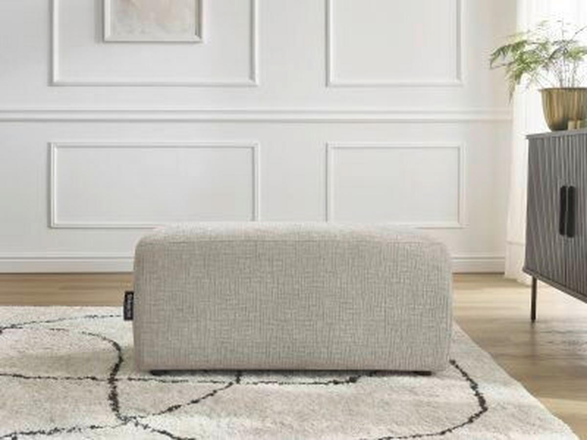 HOCKER ATILLA Struktur Beige  - Beige/Schwarz, MODERN, Kunststoff/Textil (92/44/48cm)